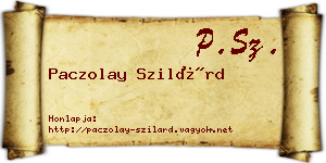 Paczolay Szilárd névjegykártya