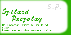 szilard paczolay business card